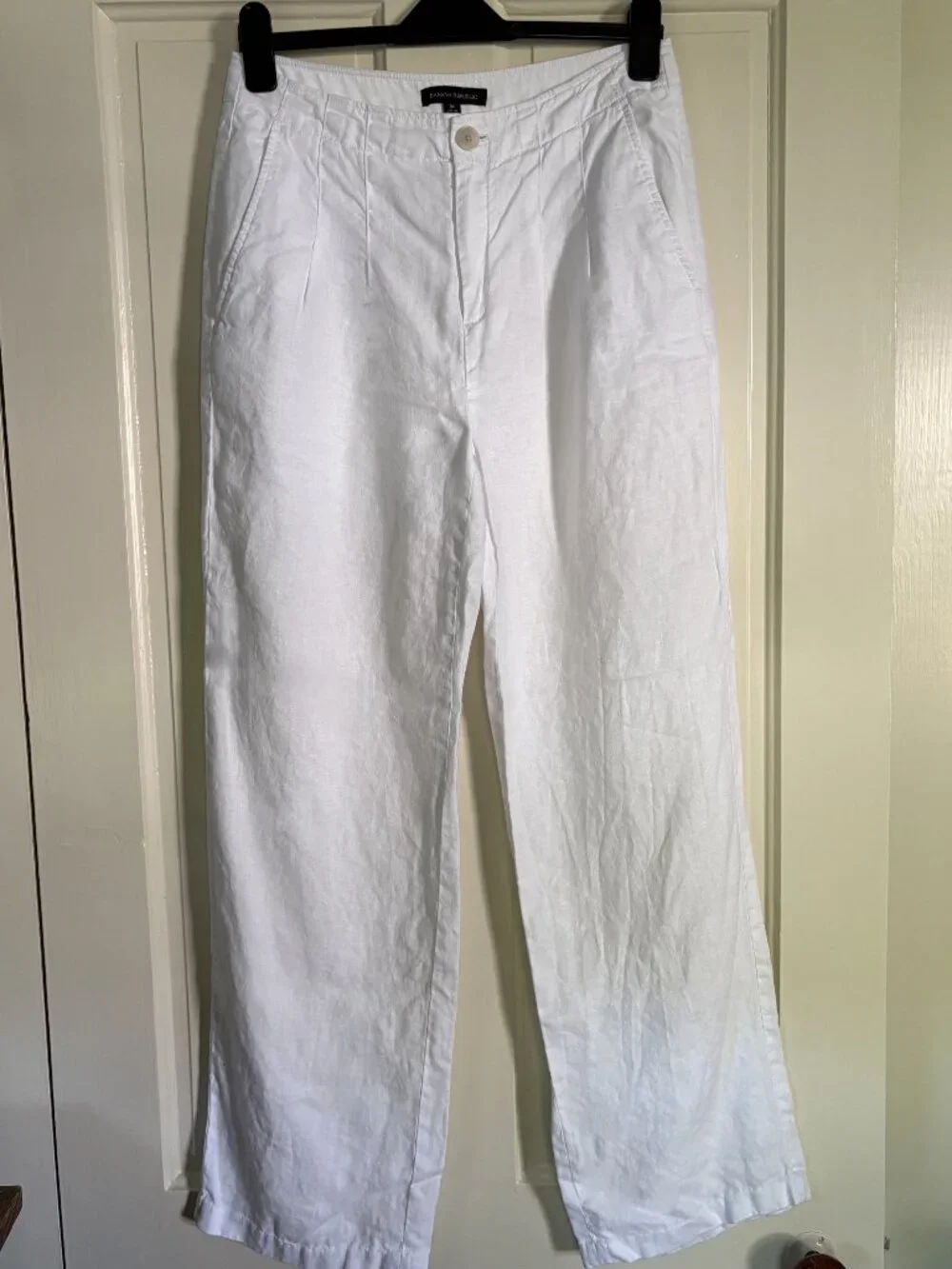 Banana Republic White 100% Linen Pants